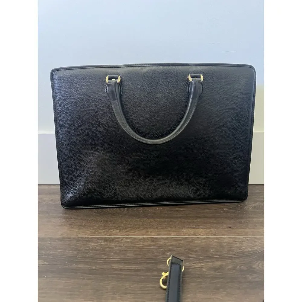 Mark Cross Vintage Leather Briefcase laptop bag Black Shoulder Bag Top Handle
